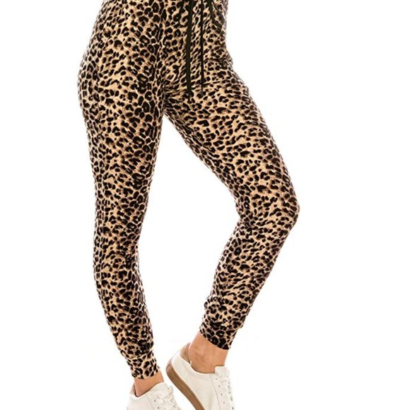 BUTTERY SOFT leopard jogger leggings sweatpants - Picture 6 of 6